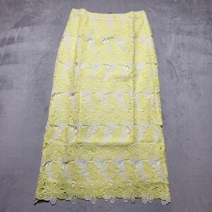 Anthropologie Sunday in Brooklyn Overlay Maxi Floral Skirt Yellow White Size: M